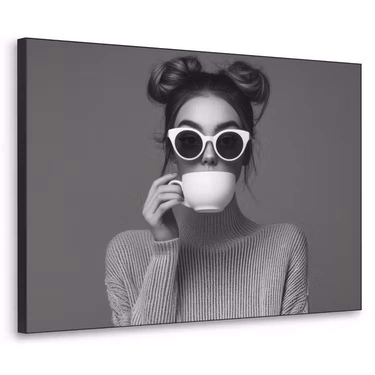 Art Frame - Vrouw - Koffie - Zwart - Wit — 1