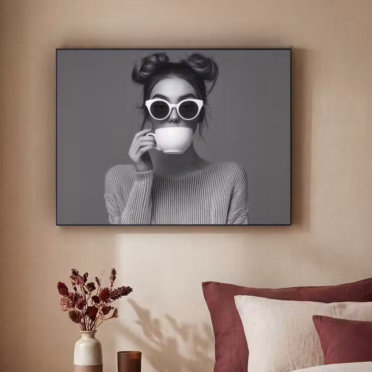 Art Frame - Vrouw - Koffie - Zwart - Wit — 3