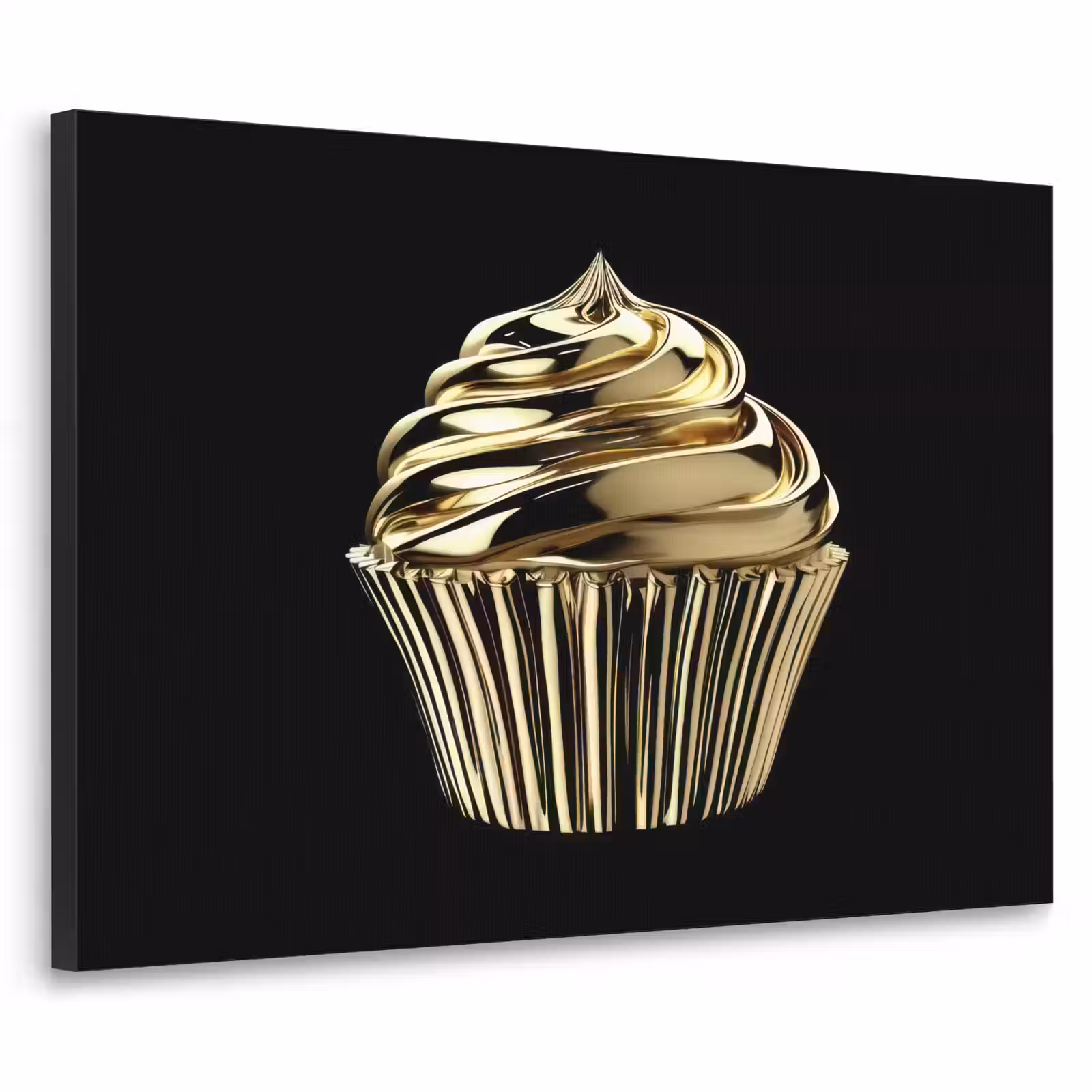 Art Frame - Cupcake - Eten - Goud - Zwart — 1