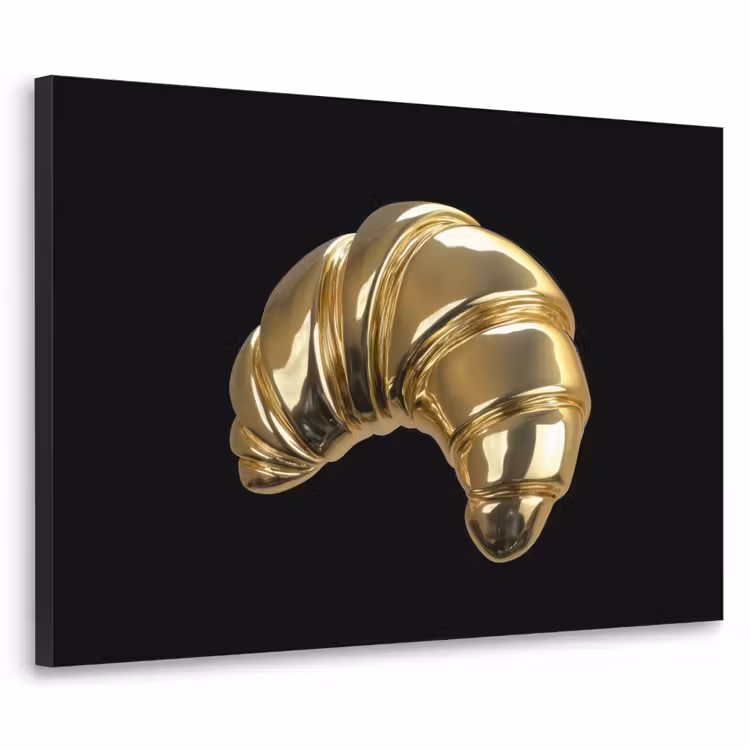Art Frame - Croissant - Brood - Goud - Zwart — 1