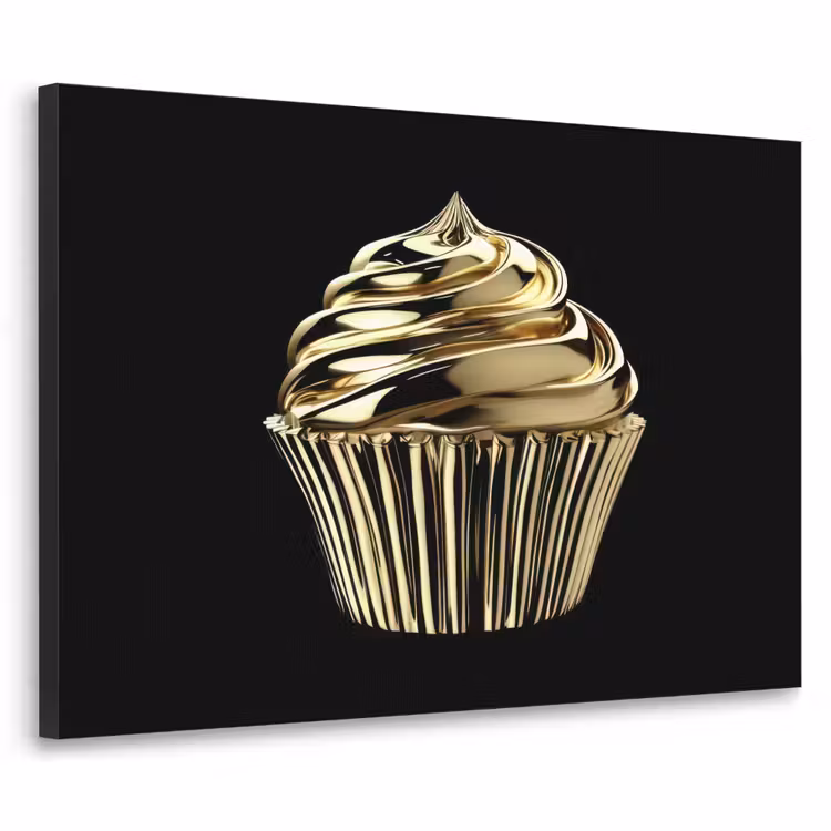 Art Frame - Cupcake - Eten - Goud - Zwart — 1