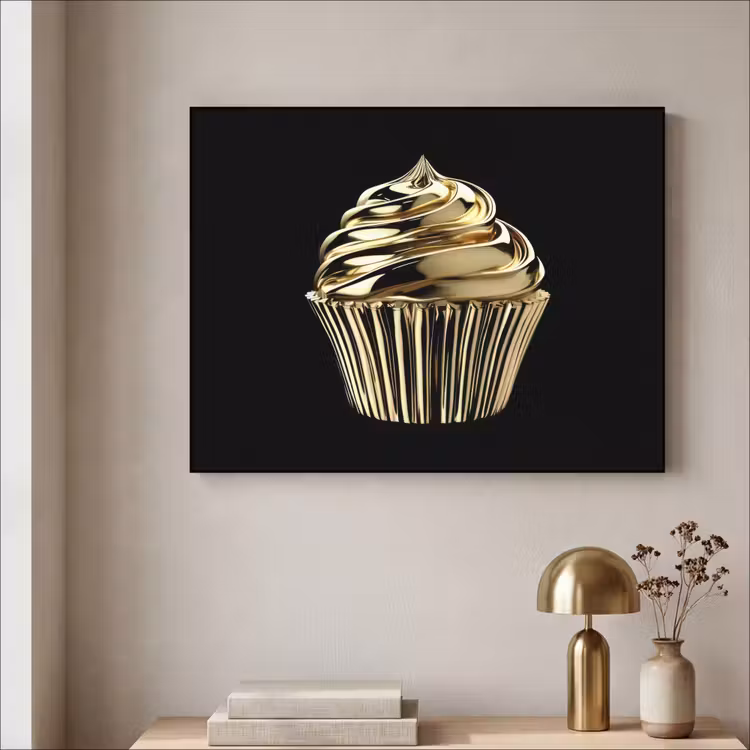 Art Frame - Cupcake - Eten - Goud - Zwart — 5