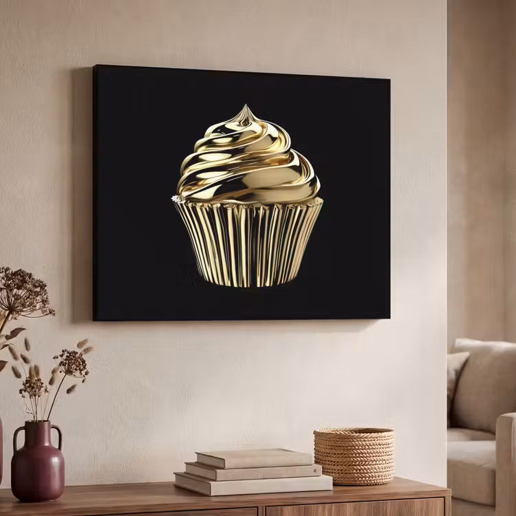 Art Frame - Cupcake - Eten - Goud - Zwart — 7