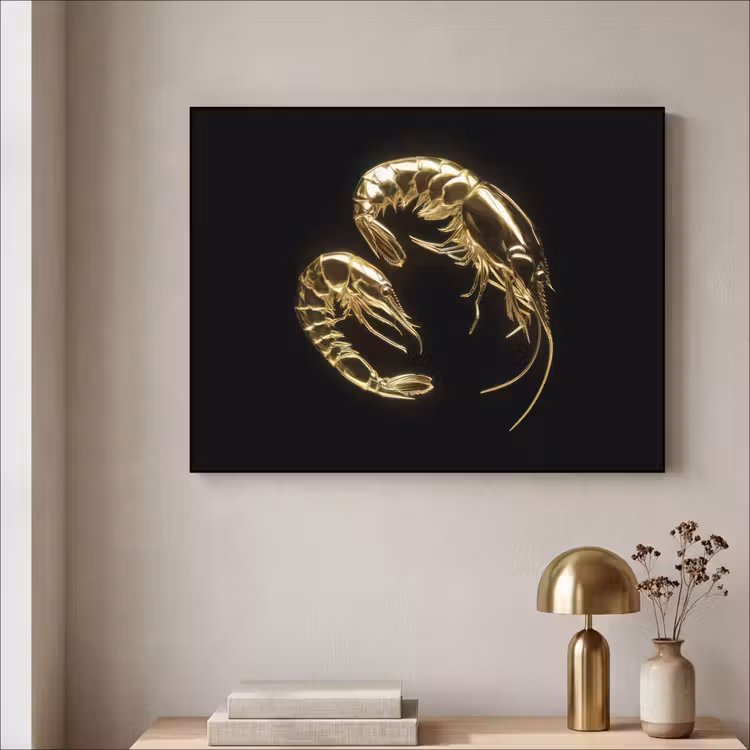 Art Frame - Garnalen - Zwart - Goud - Dieren — 5