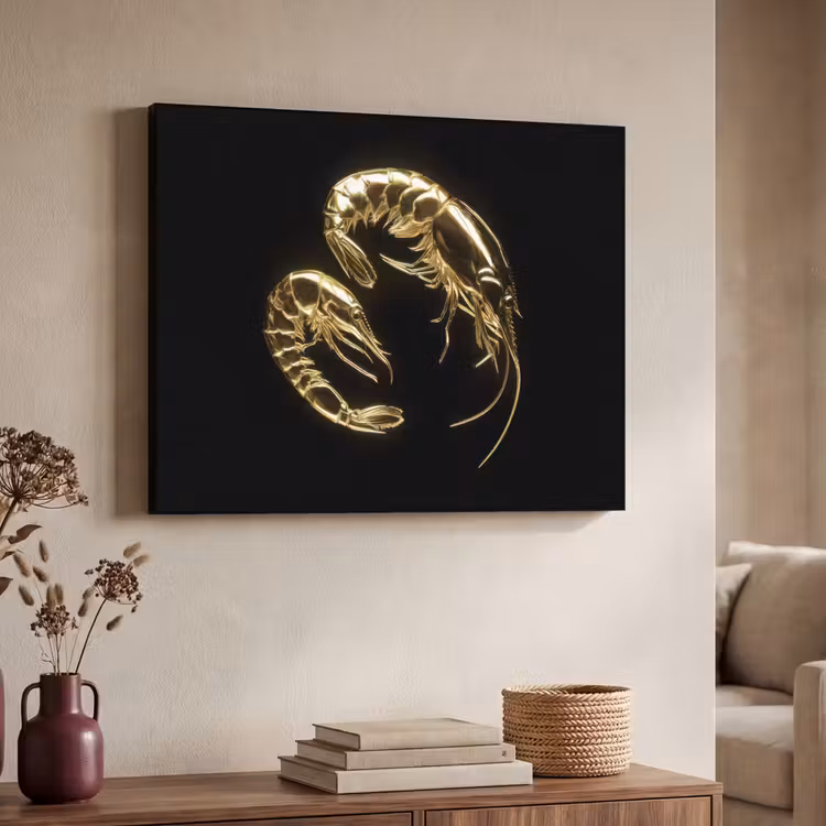 Art Frame - Garnalen - Zwart - Goud - Dieren — 7