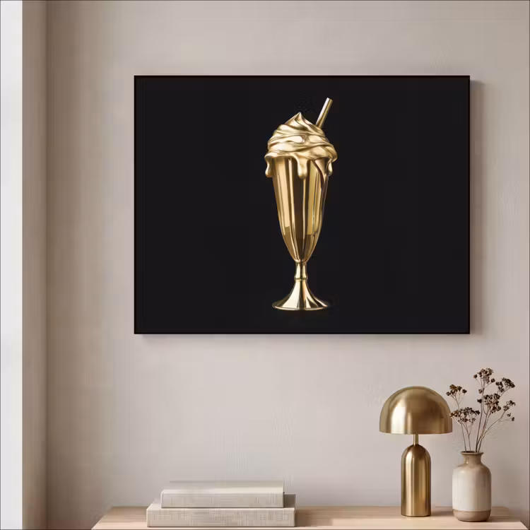 Art Frame - Milkshake - Goud - Drinken - Zwart — 5