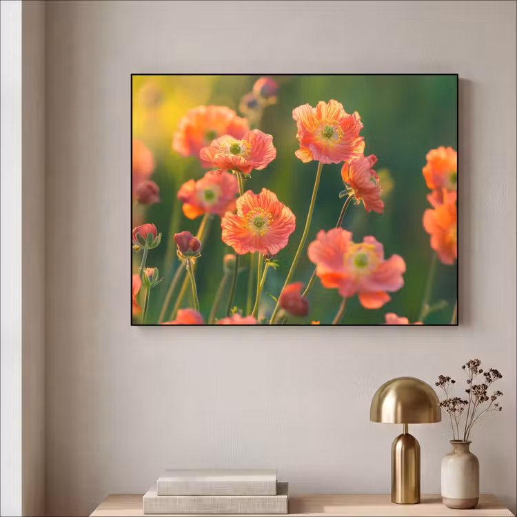 Art Frame - Bloemenveld - Zonnestralen - Oranje — 5