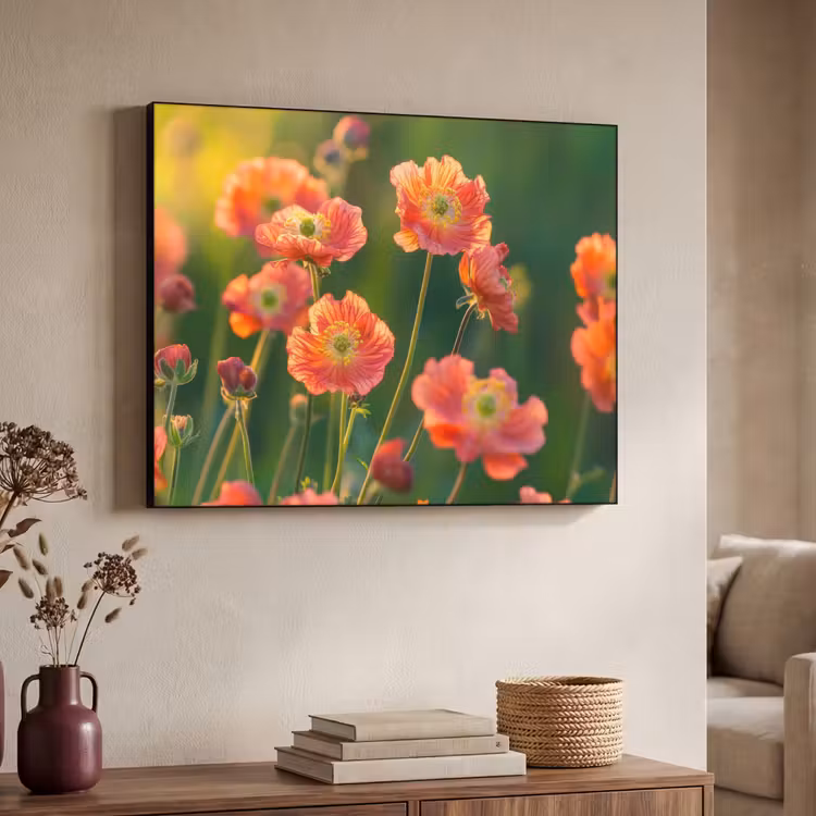 Art Frame - Bloemenveld - Zonnestralen - Oranje — 7
