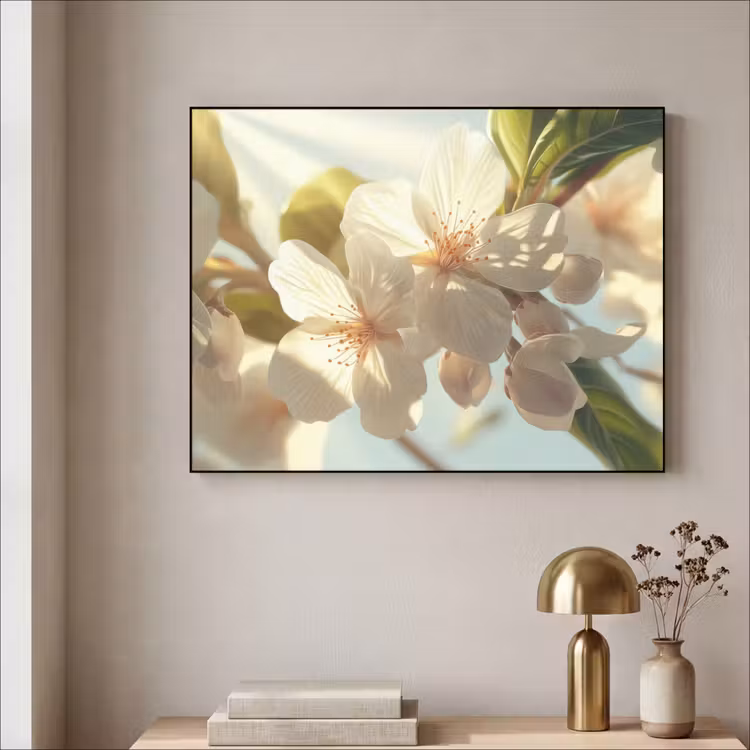 Art Frame - Bloesems - Wit - Zonnestralen - Bloemblaadjes — 5