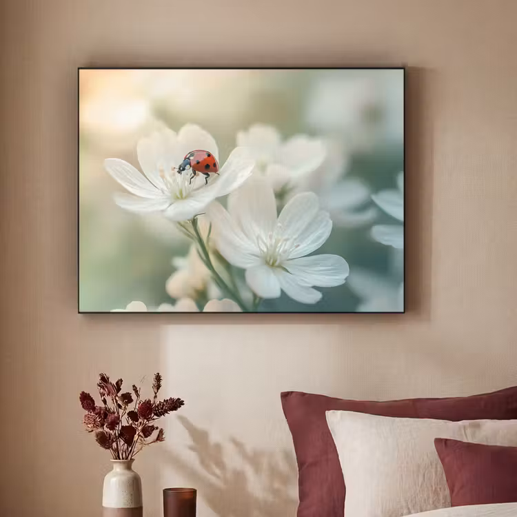 Art Frame - Lieveheersbeestje - Bloemen - Wit — 3