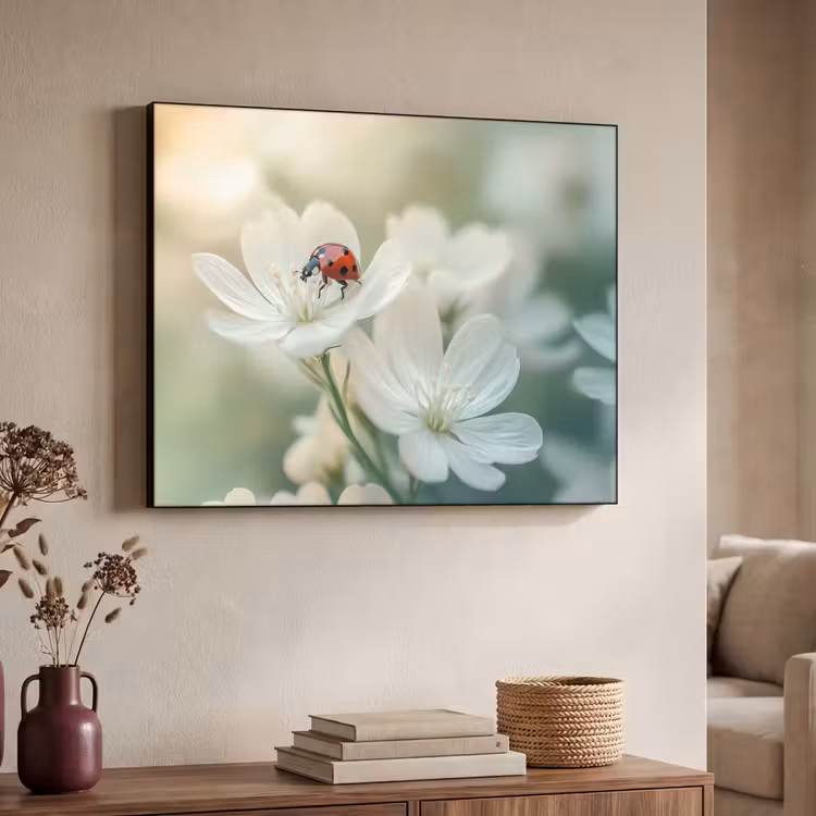 Art Frame - Lieveheersbeestje - Bloemen - Wit — 7
