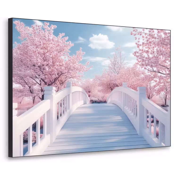 Art Frame - Brug - Kersenbomen - Wit — 1