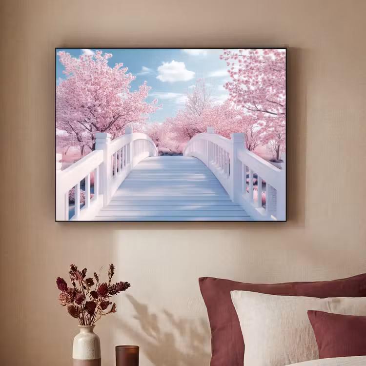 Art Frame - Brug - Kersenbomen - Wit — 3