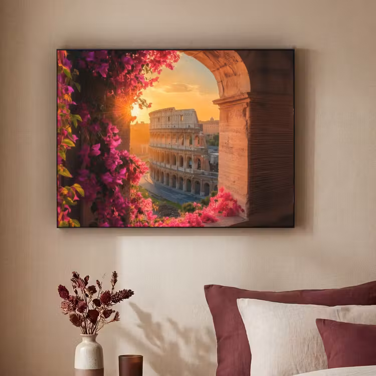 Art Frame - Colosseum - Rome - Roze Bloemen — 3