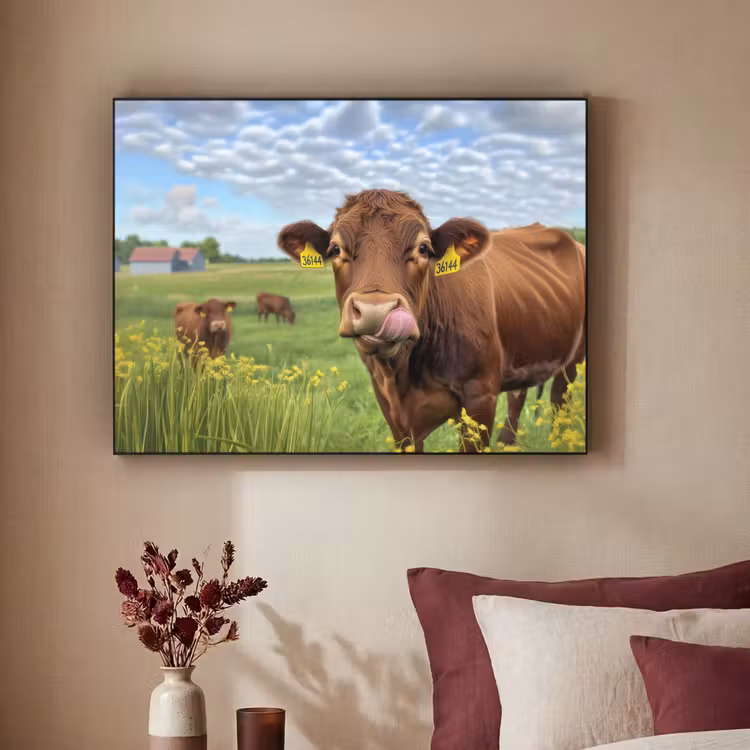 Art Frame - Koe - Weide - Bloemen — 3