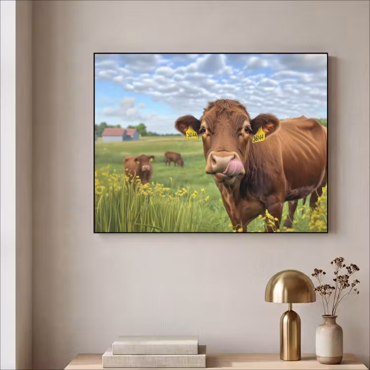 Art Frame - Koe - Weide - Bloemen — 5