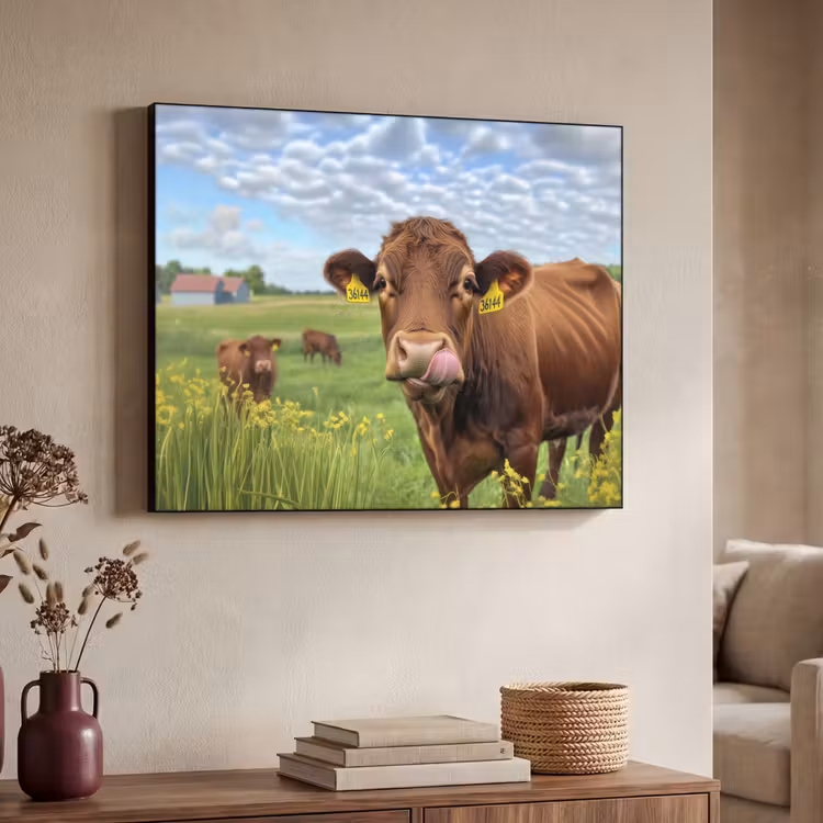 Art Frame - Koe - Weide - Bloemen — 7
