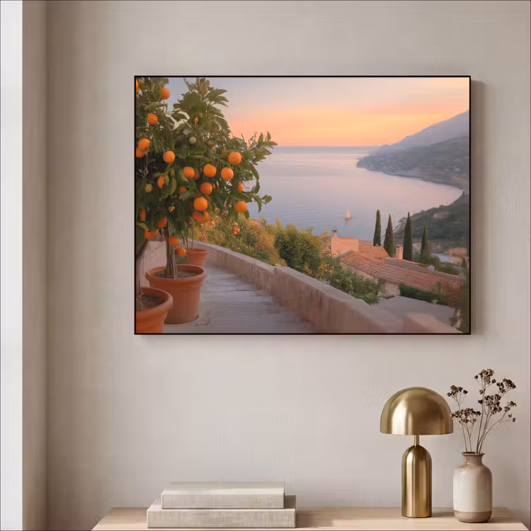 Art Frame - Middelandse zee - Sinaasappel - Heuvels - Zee — 5