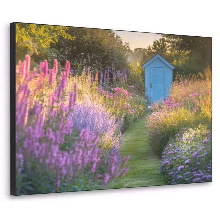 Art Frame - Tuinhuisje - Blauw - Bloemen — 1