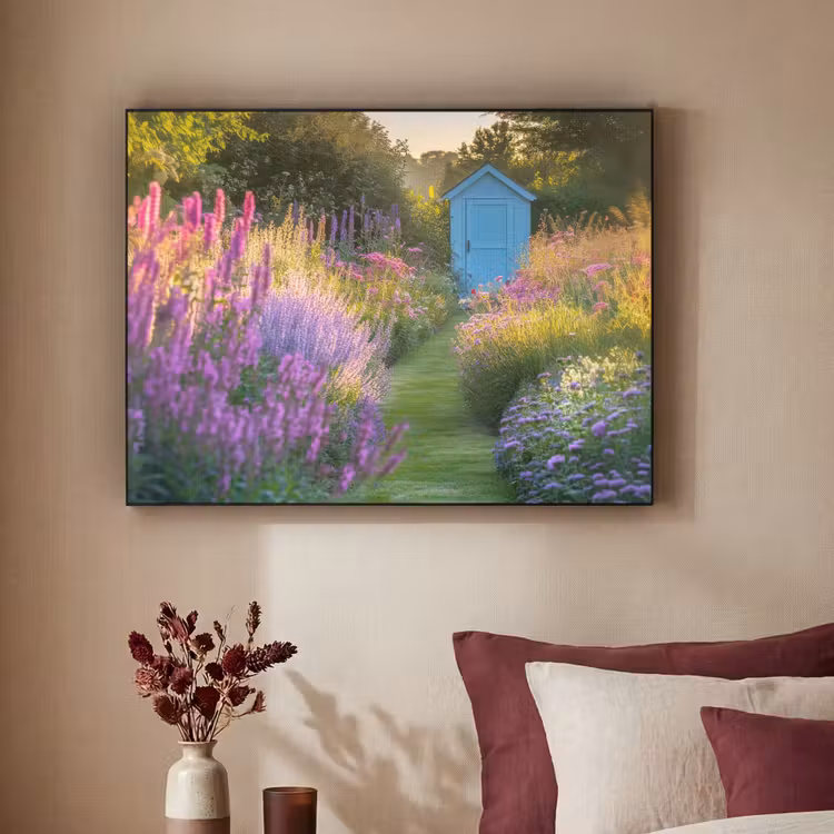 Art Frame - Tuinhuisje - Blauw - Bloemen — 3