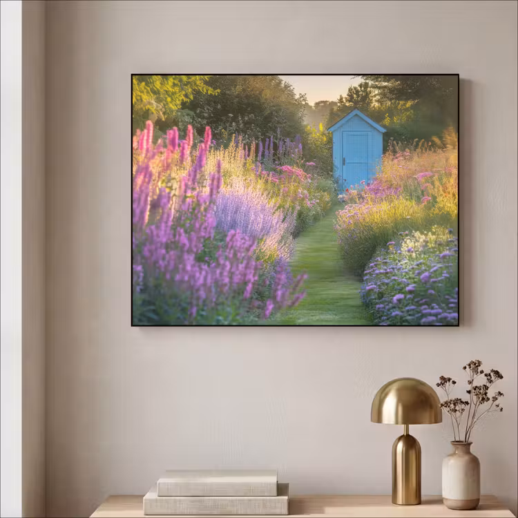 Art Frame - Tuinhuisje - Blauw - Bloemen — 5