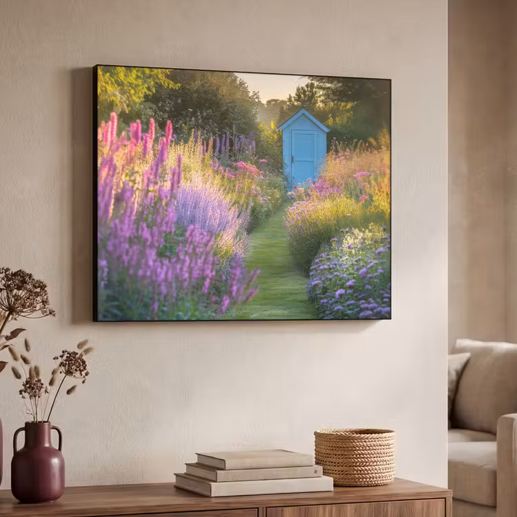 Art Frame - Tuinhuisje - Blauw - Bloemen — 7