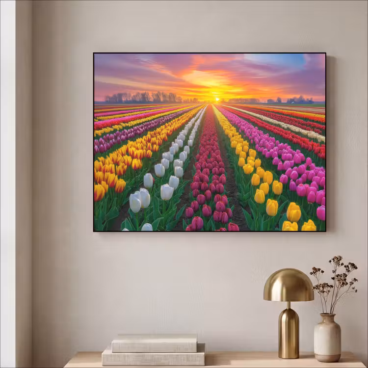 Art Frame - Tulpenveld - Zonsondergang - Kleurrijk — 5