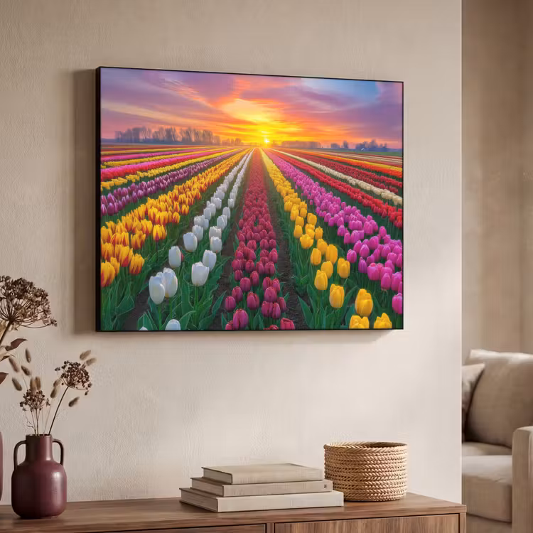 Art Frame - Tulpenveld - Zonsondergang - Kleurrijk — 7