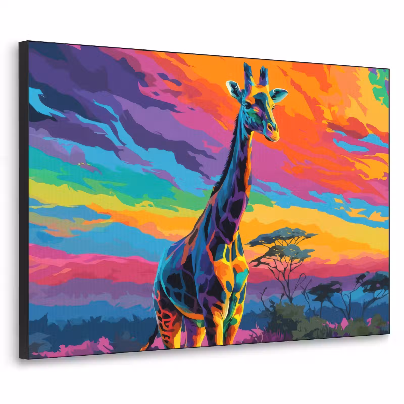 Art Frame - Giraffe - Savanna - Lucht - Gekleurd — 1
