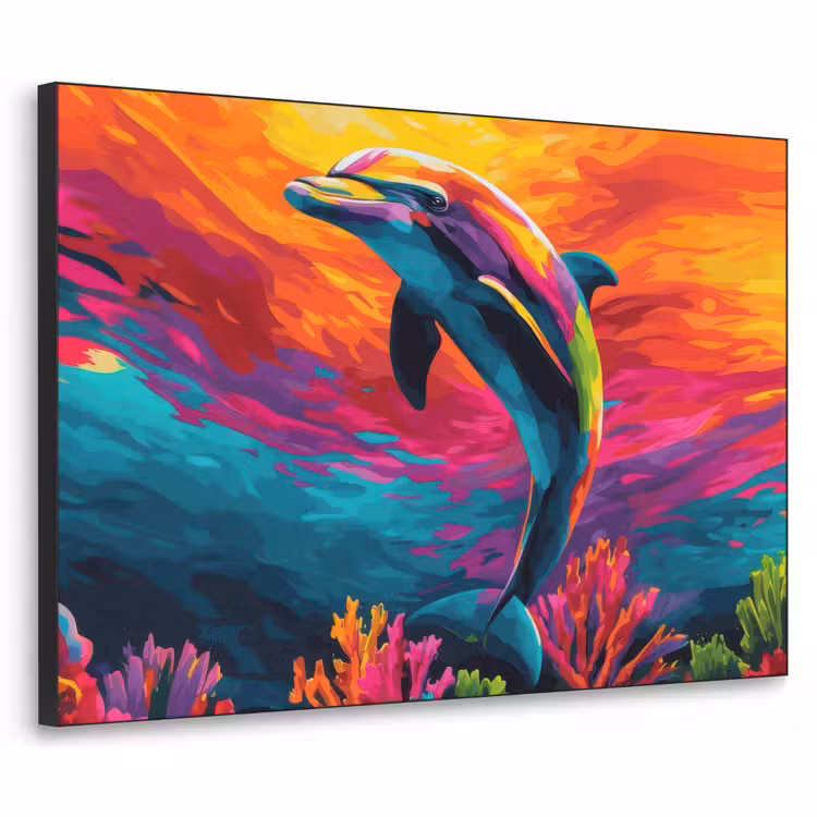 Art Frame - Dolfijn - Kleurrijk - Oceaan - Koraal — 1