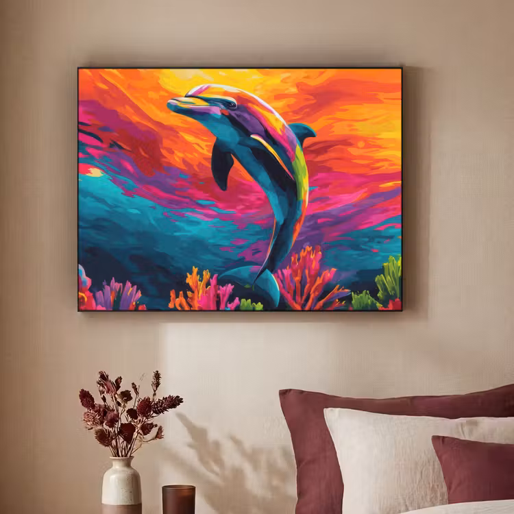 Art Frame - Dolfijn - Kleurrijk - Oceaan - Koraal — 3