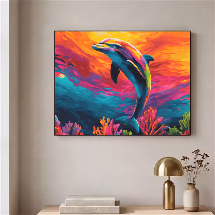 Art Frame - Dolfijn - Kleurrijk - Oceaan - Koraal — 5