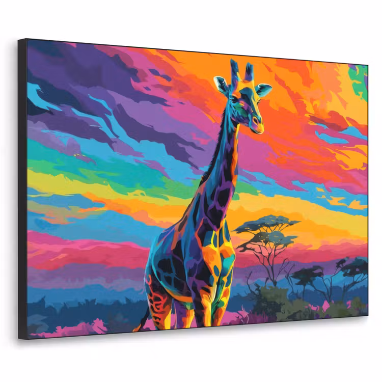 Art Frame - Giraffe - Savanna - Lucht - Gekleurd — 1