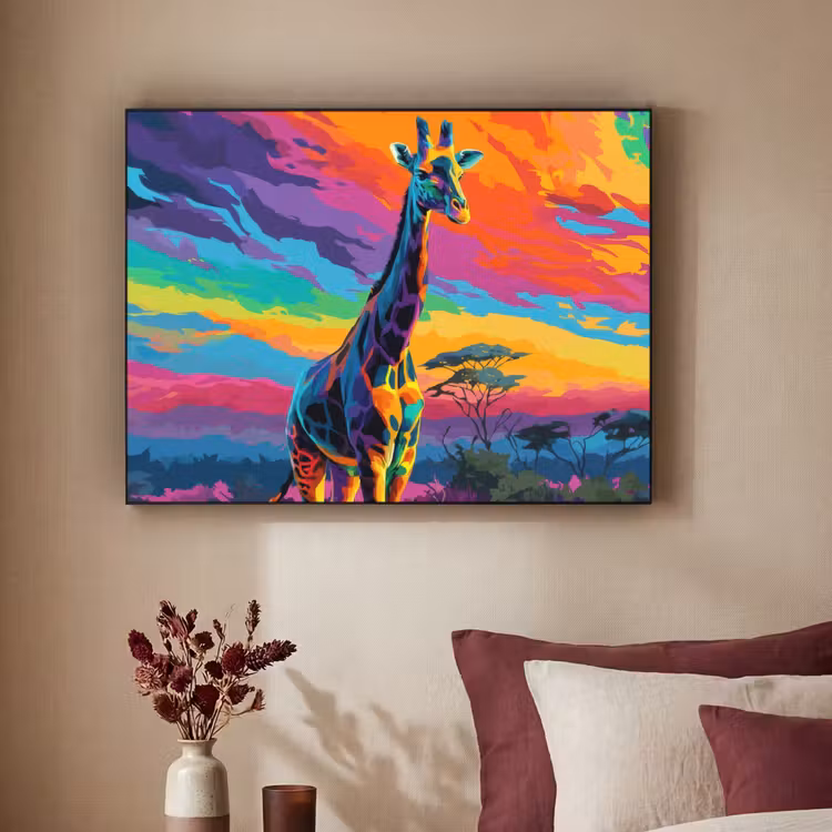 Art Frame - Giraffe - Savanna - Lucht - Gekleurd — 3