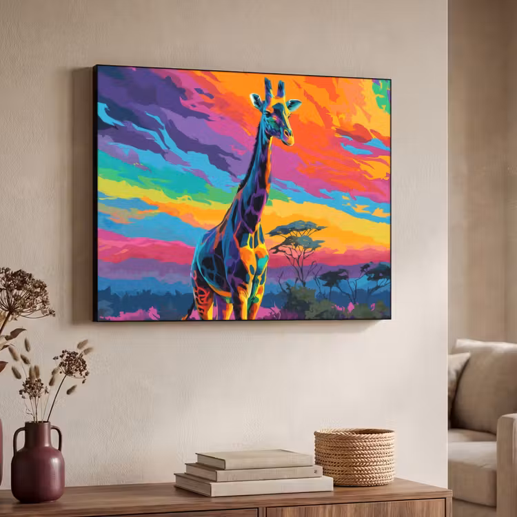 Art Frame - Giraffe - Savanna - Lucht - Gekleurd — 7