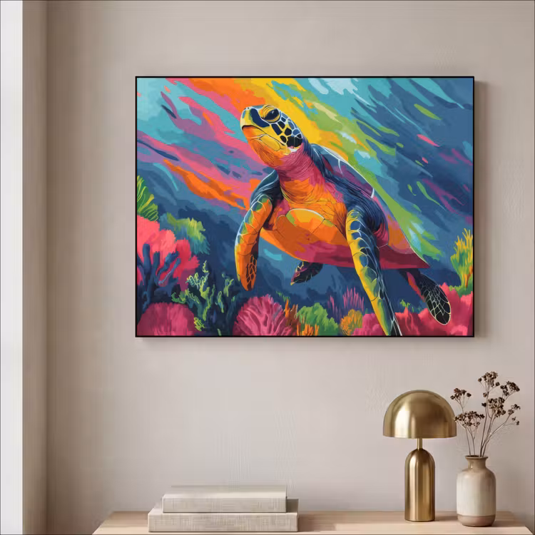 Art Frame - Koraal - Schildpad - Abstract - Water — 5
