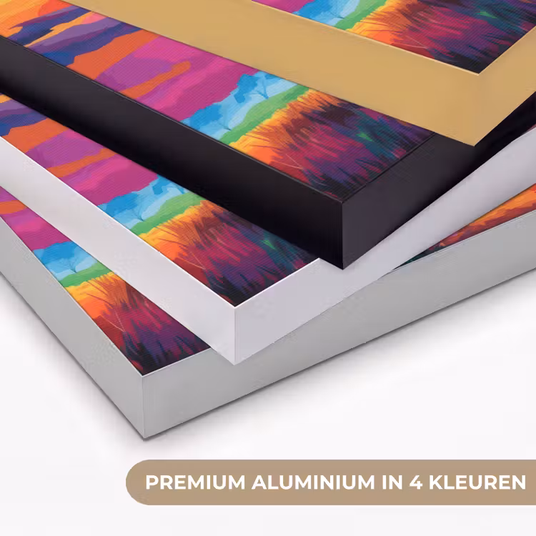 Art Frame - Neushoorn - Zonsondergang - Savanna - Kleurrijk — 2