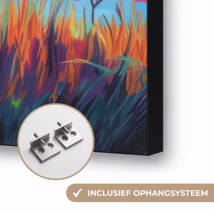 Art Frame - Neushoorn - Zonsondergang - Savanna - Kleurrijk — 6