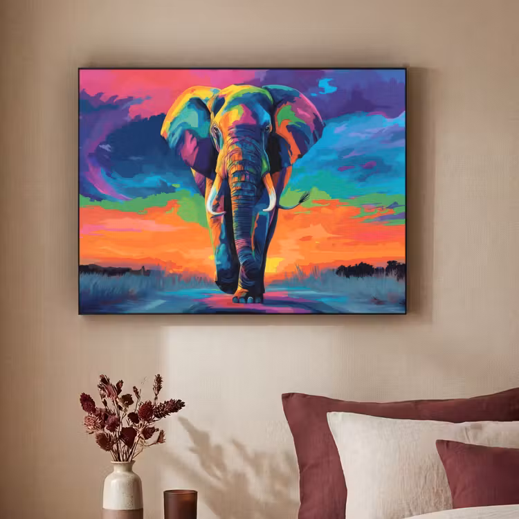 Art Frame - Olifant - Kleurrijk - Lucht - Abstract — 3
