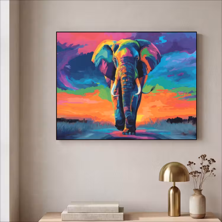 Art Frame - Olifant - Kleurrijk - Lucht - Abstract — 5