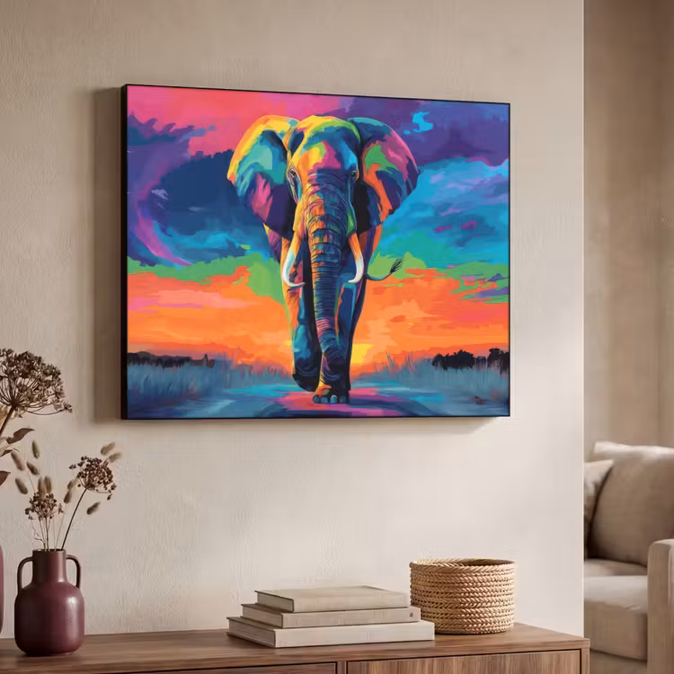 Art Frame - Olifant - Kleurrijk - Lucht - Abstract — 7