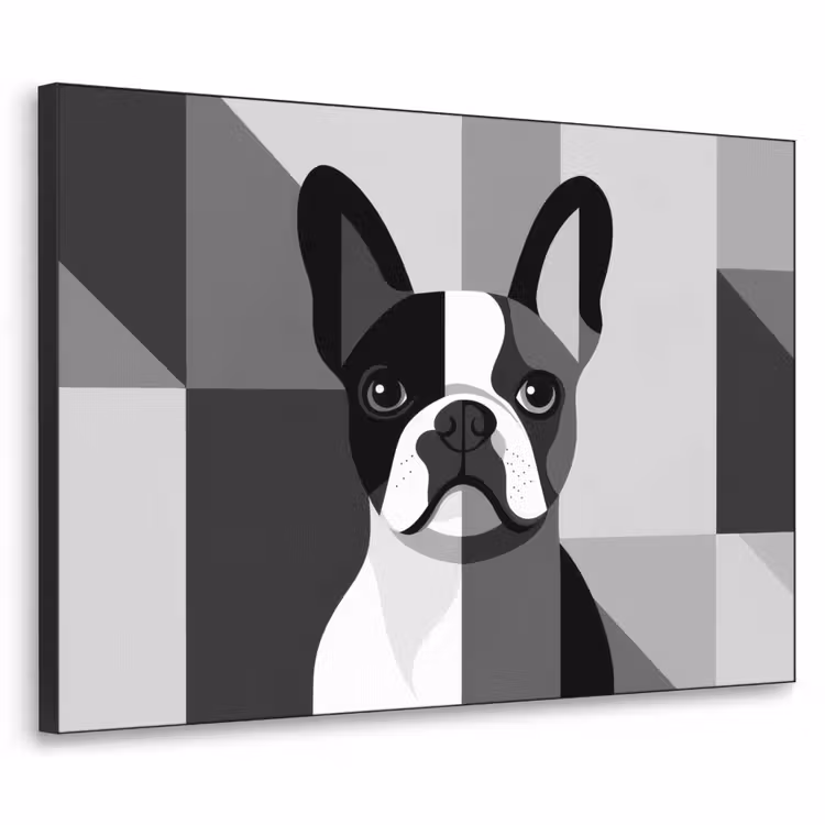 Art Frame - Buldog - Zwart - Abstract - Vlakken — 1