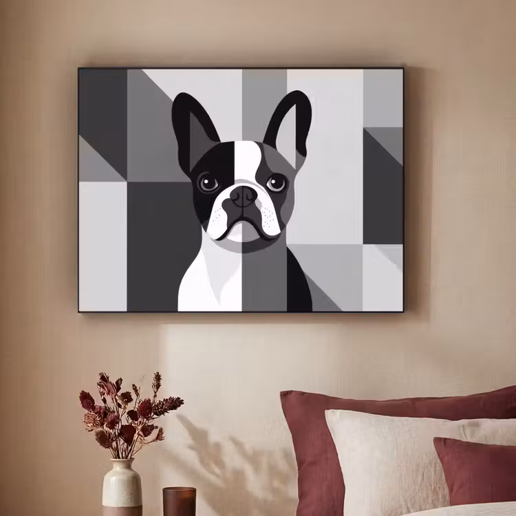 Art Frame - Buldog - Zwart - Abstract - Vlakken — 3