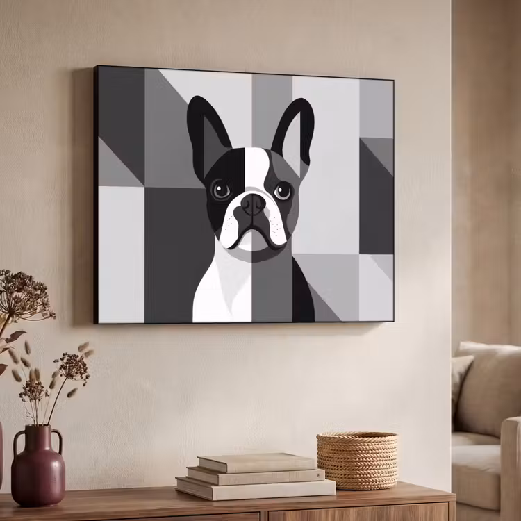 Art Frame - Buldog - Zwart - Abstract - Vlakken — 7