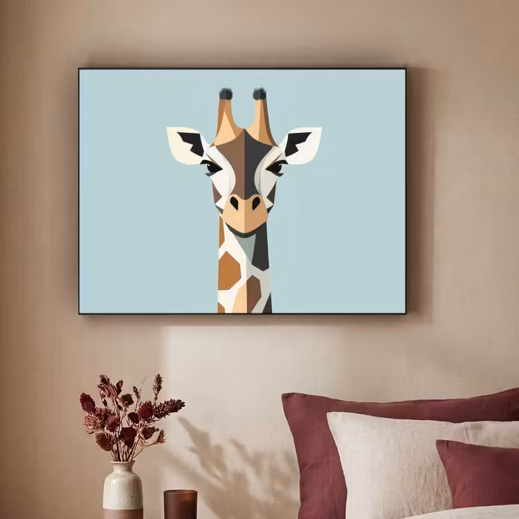Art Frame - Giraffe - Illustratie - Bruin - Minimalistisch — 3