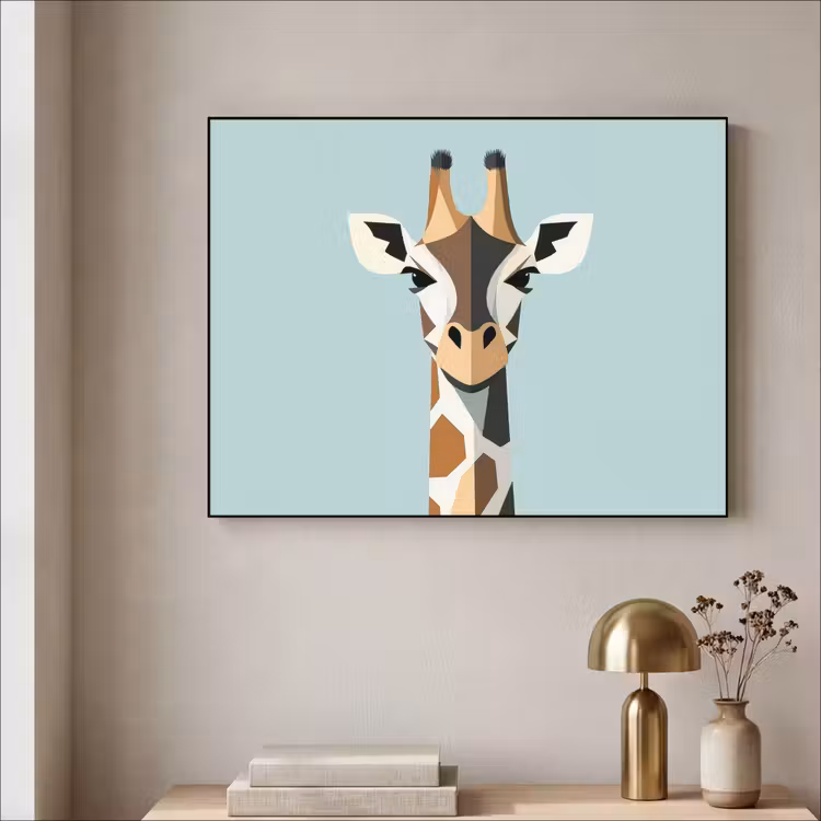 Art Frame - Giraffe - Illustratie - Bruin - Minimalistisch — 5