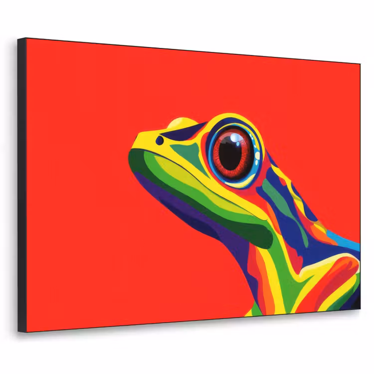 Art Frame - Kikker - Kleurrijk - Strepen - Ogen — 1