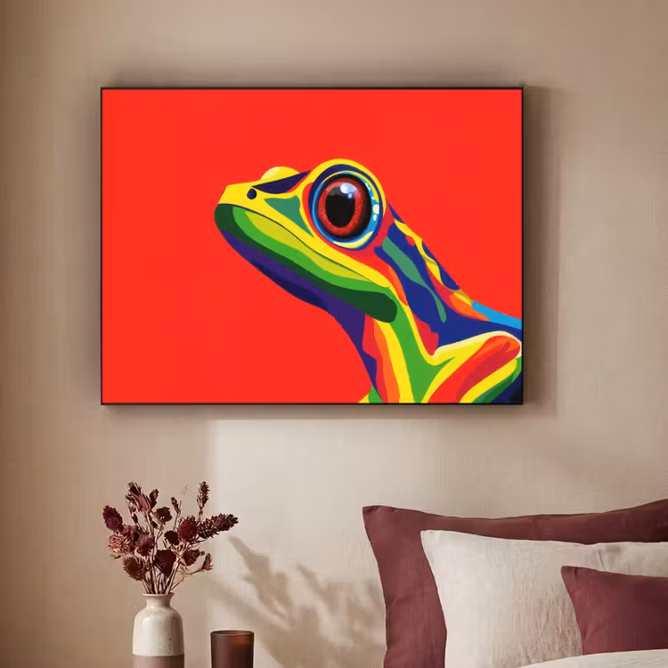 Art Frame - Kikker - Kleurrijk - Strepen - Ogen — 3