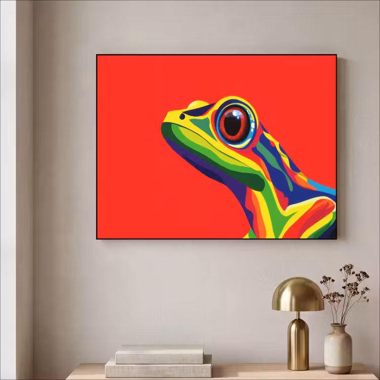 Art Frame - Kikker - Kleurrijk - Strepen - Ogen — 5