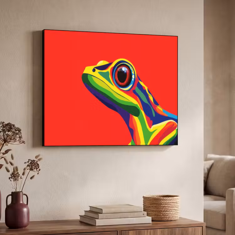 Art Frame - Kikker - Kleurrijk - Strepen - Ogen — 7